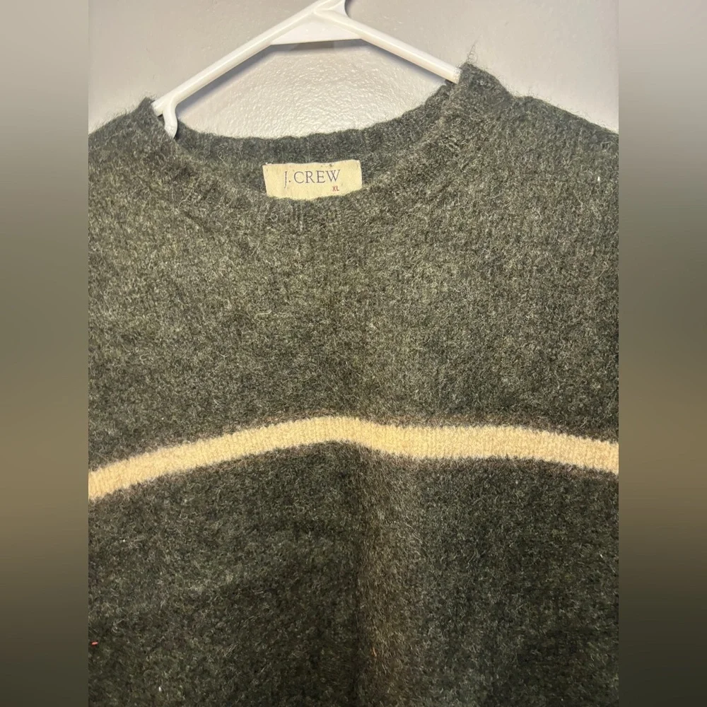 Vintage J. Crew Shetland Wool Dark Gray Sweater Size XL Pullover Crew Neck - Picture 4 of 7